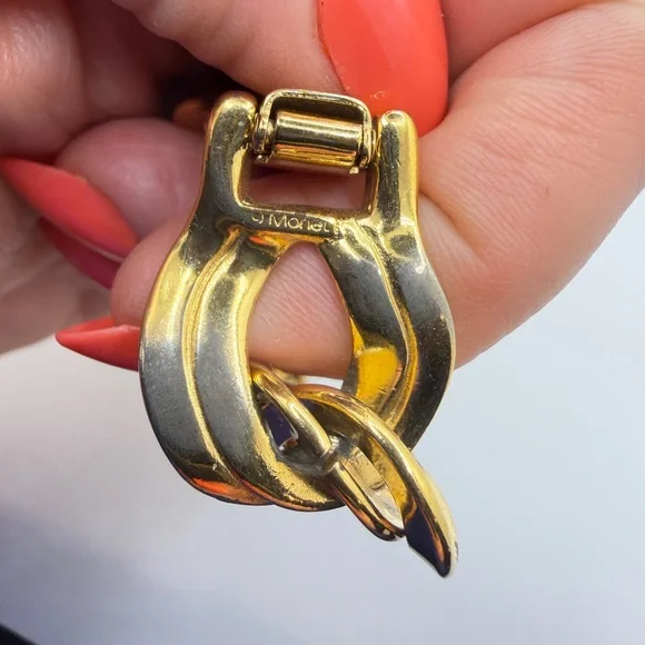 7" Vintage Monet Gold Tone double Twisted Link Bracelet w/ fold over clasp! - Picture 12 of 16